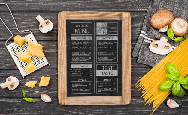 Top View Mushrooms And Pasta Assortment Psd