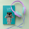 Top View Music Book Cover Mock-Up Arrangement With Headphones Psd
