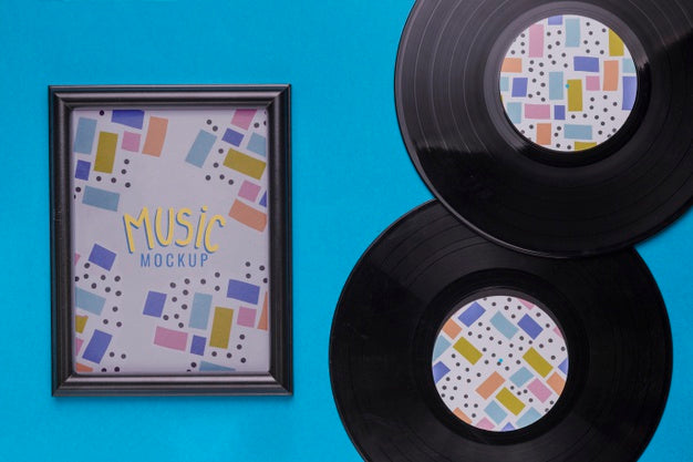 Top View Music Concept With Disc Psd