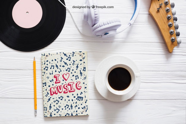 Top View Music Mockup Psd