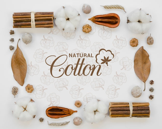 Top View Natural Cotton Buds With Mock-Up Psd