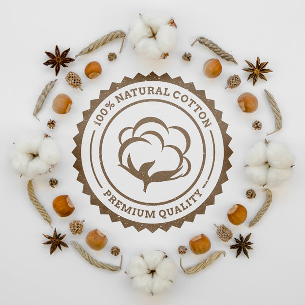 Top View Natural Cotton With Mock-Up Psd