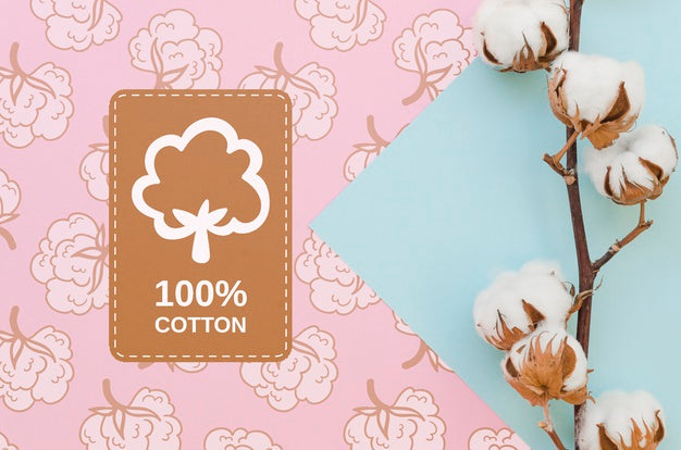 Top View Natural Cotton With Mock-Up Psd