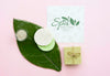 Top View Natural Spa With Soap On Leaf Psd