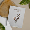 Top View Nature Magazine Cover Mock-Up With Leaves Arrangement Psd