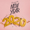Top View New Year Minimalist Lettering On Pink Background Psd
