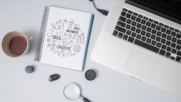 Top View Notebook And A Laptop Psd