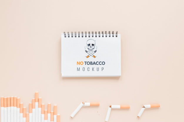 Top View Notebook And Cigarettes Psd
