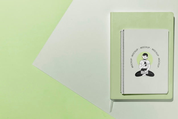 Top View Notebook And Copy Space Psd