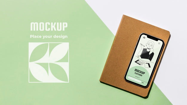 Top View Notebook And Smartphone Psd