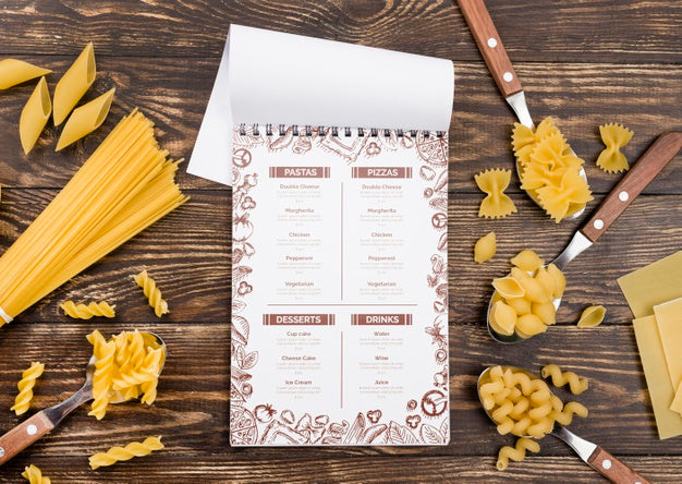 Top View Notebook On Wooden Background Psd