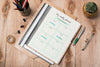 Top View Notebook On Wooden Table Psd
