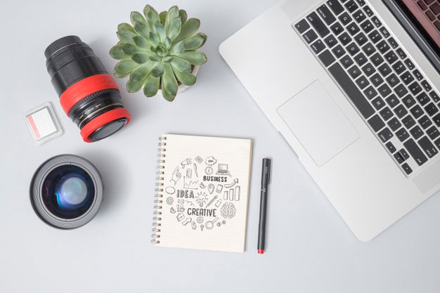 Top View Notebook With Mock-Up Psd