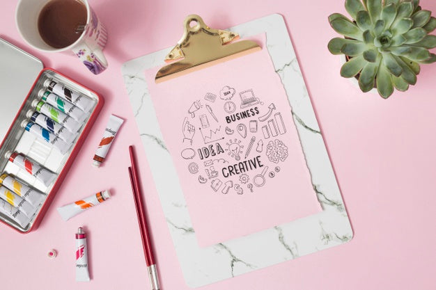 Top View Notebook With Pencil Psd