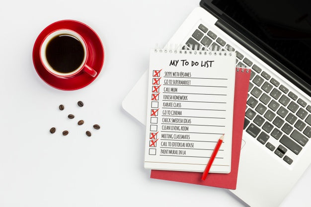 Top View Notebook With To Do List Concept Psd