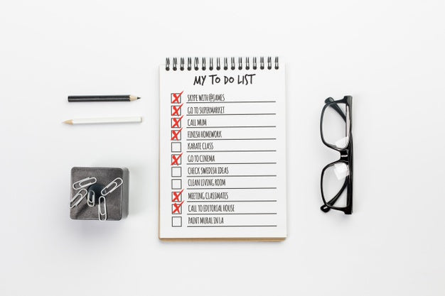 Top View Notebook With To Do List Concept Psd