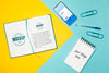 Top View Notebooks And Smartphone Psd
