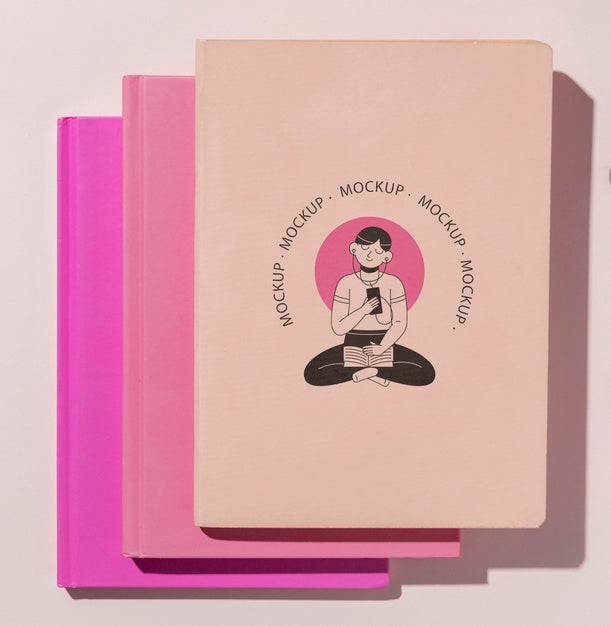 Top View Notebooks Arrangement Psd