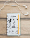 Top View Notepad Drawing With Mock-Up Psd