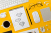 Top View Notepad Mock-Up On Yellow Background Psd