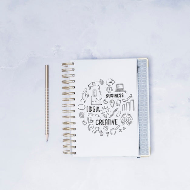 Top View Notepad With Mock-Up Psd