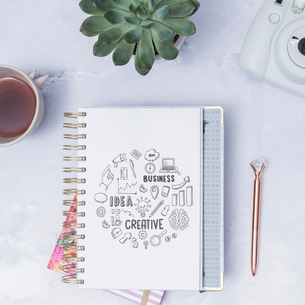 Top View Notepad With Mock-Up Psd