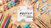 Top View Of Artistic Concept Mock-Up Psd