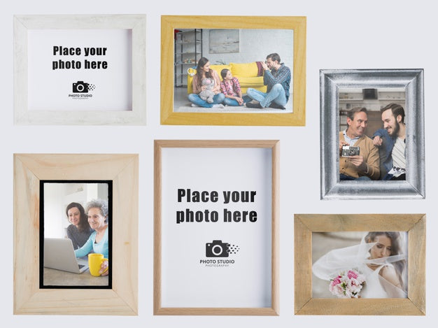 Top View Of Assortment Of Rectangular Frames Psd