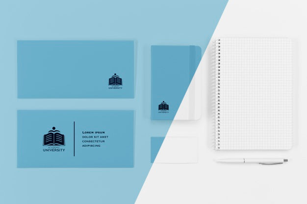 Top View Of Back To School Essentials With Notebook Psd