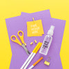 Top View Of Back To School Items With Scissors Psd