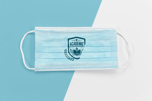 Top View Of Back To School Medical Mask Psd