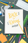 Top View Of Back To School Notebook Psd