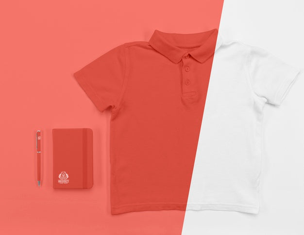 Top View Of Back To School Notebook With T-Shirt Psd