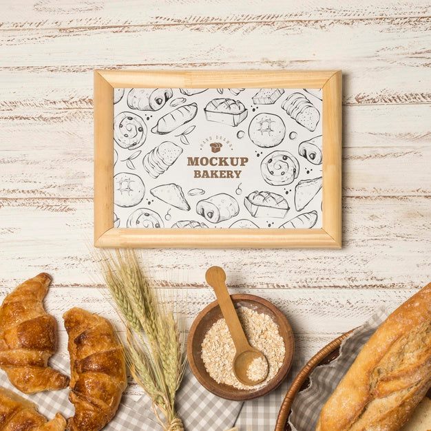 Top View Of Bakery Concept Mock-Up Psd