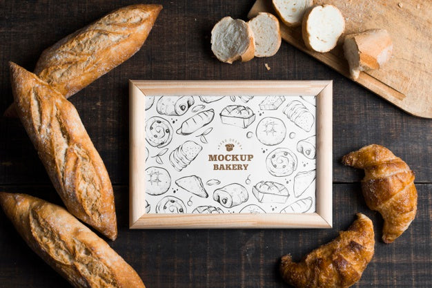 Top View Of Bakery Concept Mock-Up Psd