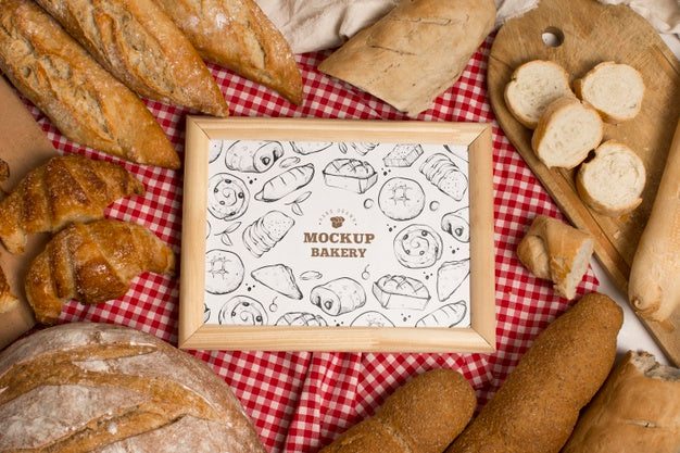 Top View Of Bakery Concept Mock-Up Psd