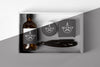 Top View Of Barbershop Products Box With Razor And Shampoo Psd