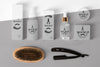 Top View Of Barbershop Products Set With Serum And Brush Psd