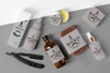 Top View Of Barbershop Products Set With Shampoo And Soap Psd