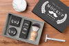 Top View Of Beard Care Products In Set Psd