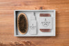 Top View Of Beard Care Set With Brush And Soap Psd