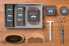 Top View Of Beard Care Set With Scissors And Comb Psd