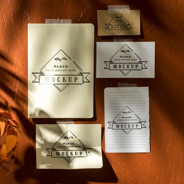 Top View Of Beautiful Autumn Moodboard Mock-Up Psd