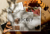 Top View Of Beautiful Autumn Moodboard Mock-Up Psd