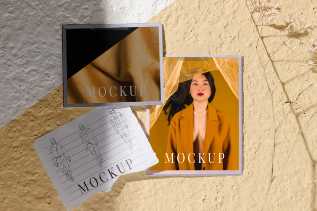 Top View Of Beautiful Autumn Moodboard Mock-Up Psd