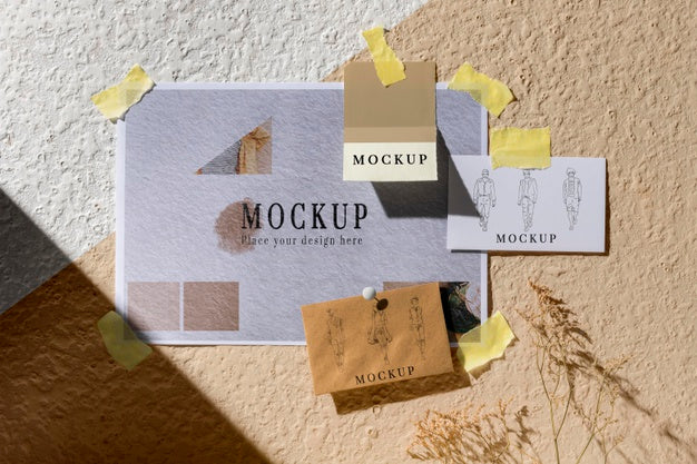 Top View Of Beautiful Autumn Moodboard Mock-Up Psd