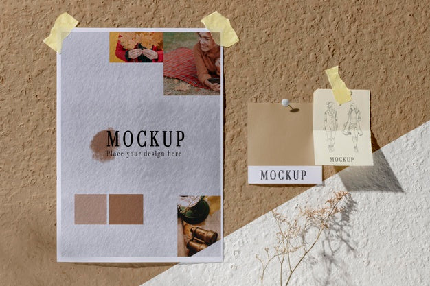 Top View Of Beautiful Autumn Moodboard Mock-Up Psd