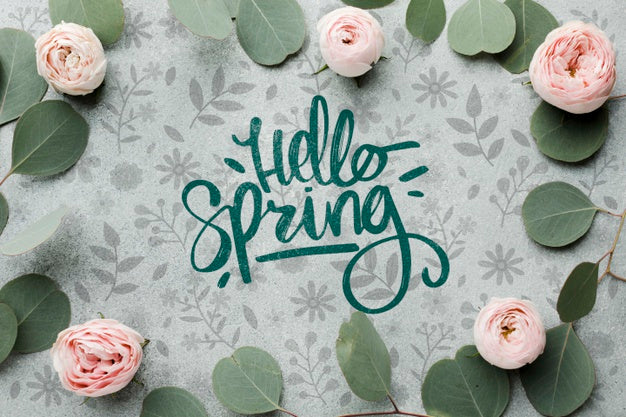 Top View Of Beautiful Roses And Leaves Psd