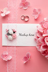 Top View Of Beautiful Wedding Concept Mock-Up Psd