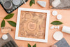 Top View Of Beauty Spa Essentials With Frame And Stones Psd
